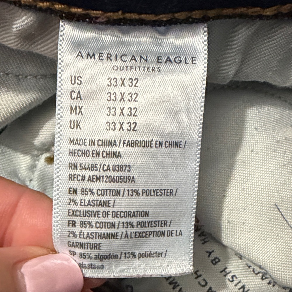 American Eagle Outfitters Men's Original Straight Jeans Size 33 - Picture 7 of 9